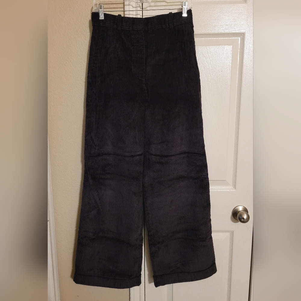 COS Wide Leg Corduroy Pants in Dark Navy/Black